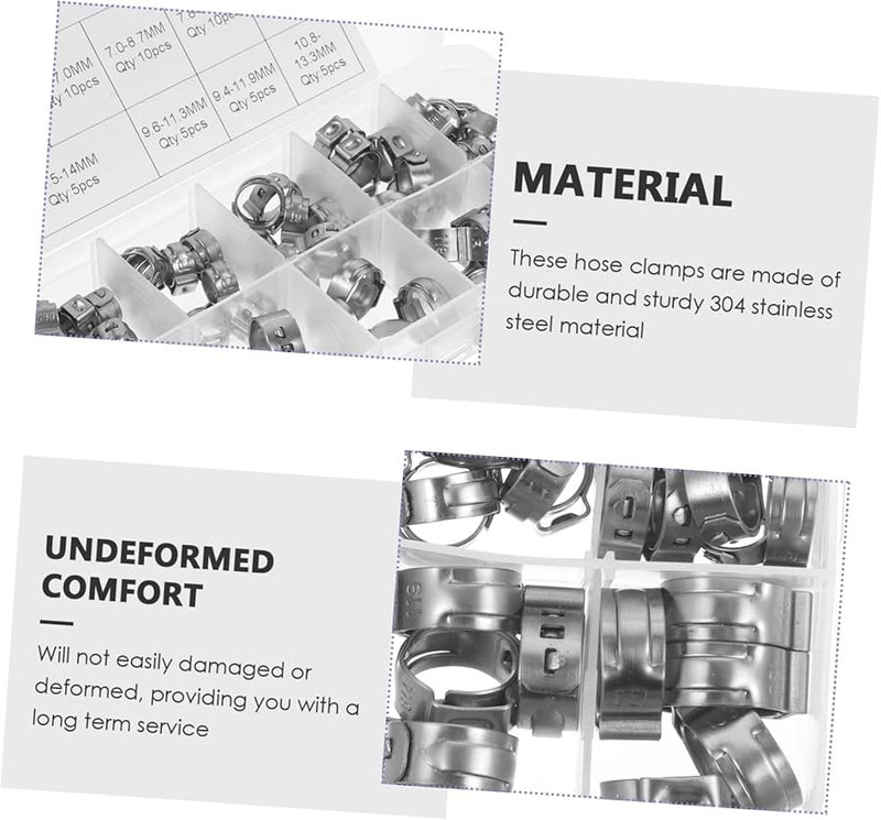 70 Pcs Stainless Steel Pex Crimp Tool Kit with Crimp Rings for Tubing and Pipe Fittings - Image 2